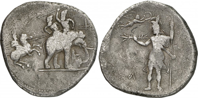 Памятная монета в честь индйиского похода Александра Македонского