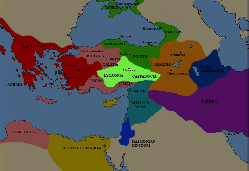 Карта Каппадокии в III веке до н.э.