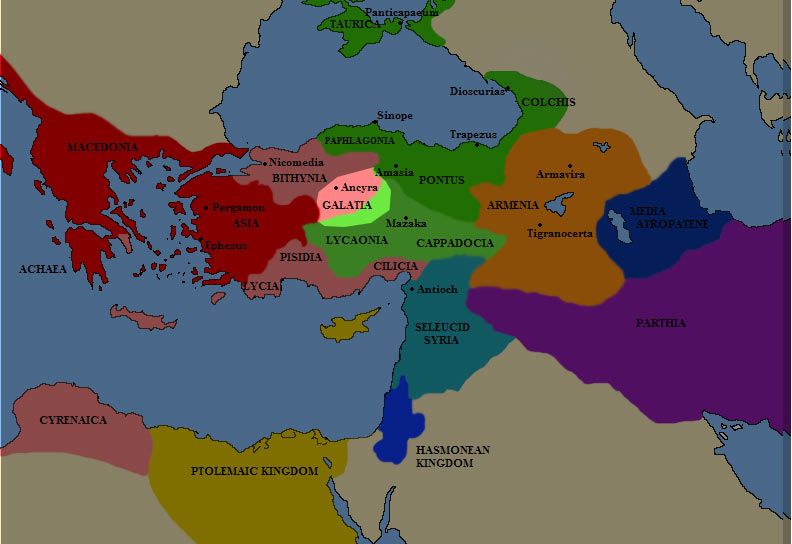 Карта Галатии в III веке до н.э.