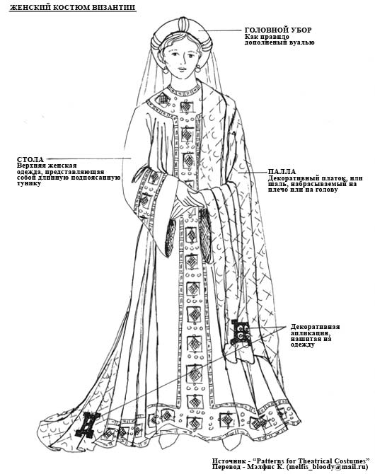 Женский костюм Византии