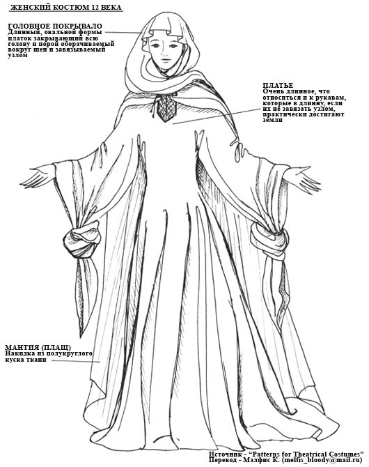 Женский костюм 12 века