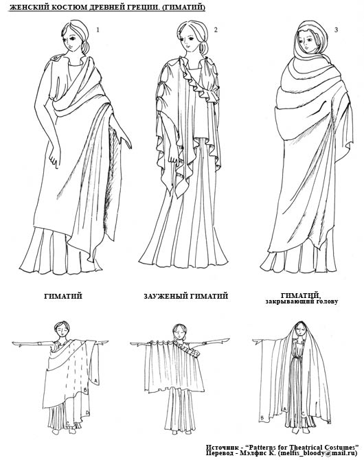 Женский костюм Древней Греции. Гиматий