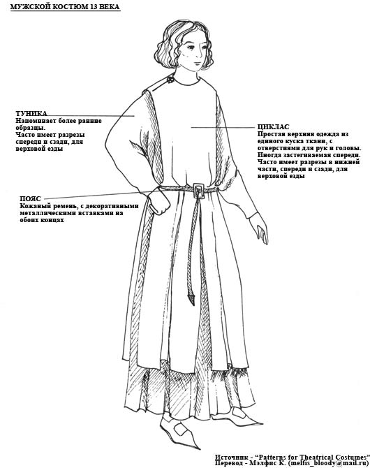 Мужской костюм 13 века