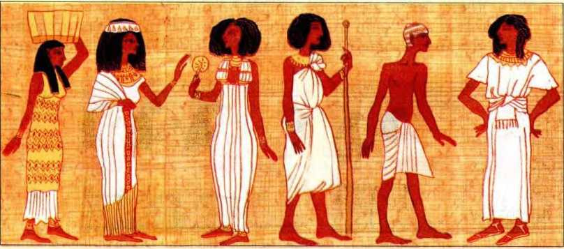 Обычная, повседневная одежда жителей Древнего Египта. 