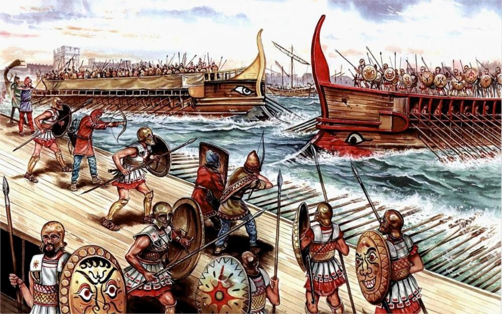 Морское сражение между флотами Карфагена и Рима во время Первой Пунической войны