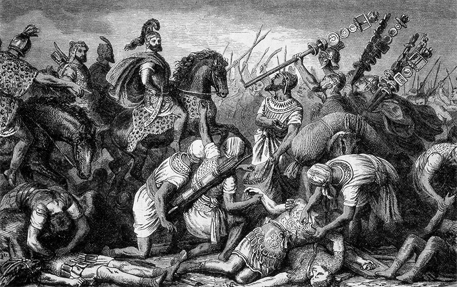 Сбор трофеев после битвы при Каннах (216 г. до н.э.), когда войско Ганнибала разгромило римлян