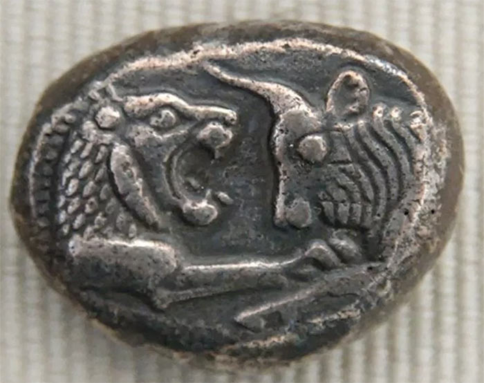 Лидийская монета времен царя Креза